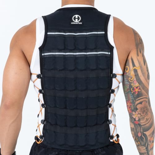 Hyperwear Hyper Vest ELITE Fully Adjustable Weight Vest - Stretch CORDURA® Fabric Zipper Thin Steel Weights - Weighted Vests for Running, Strength