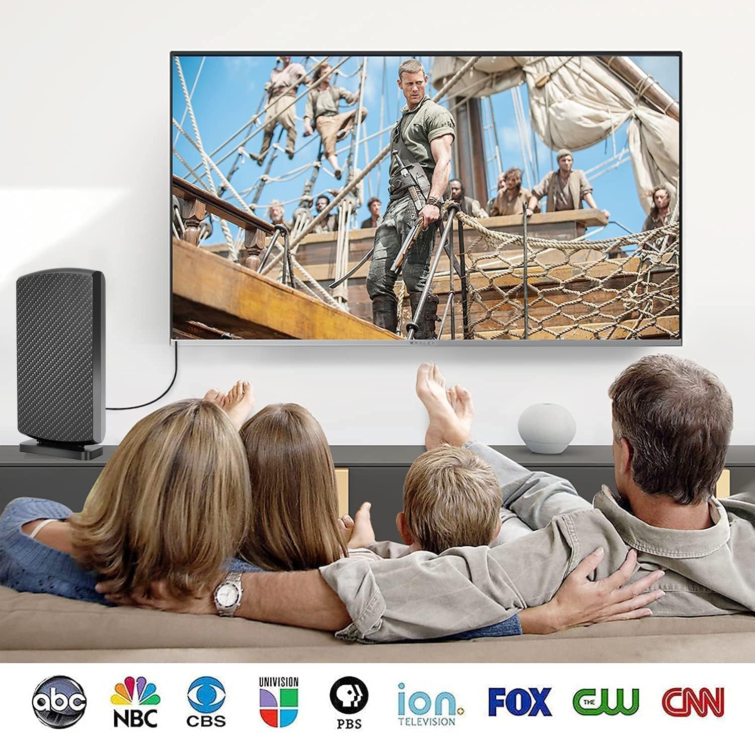 Amplified HD Digital TV Antenna Long380+ Miles Range - Support 4K 8K 1080p Fire tv Stick and All TV's