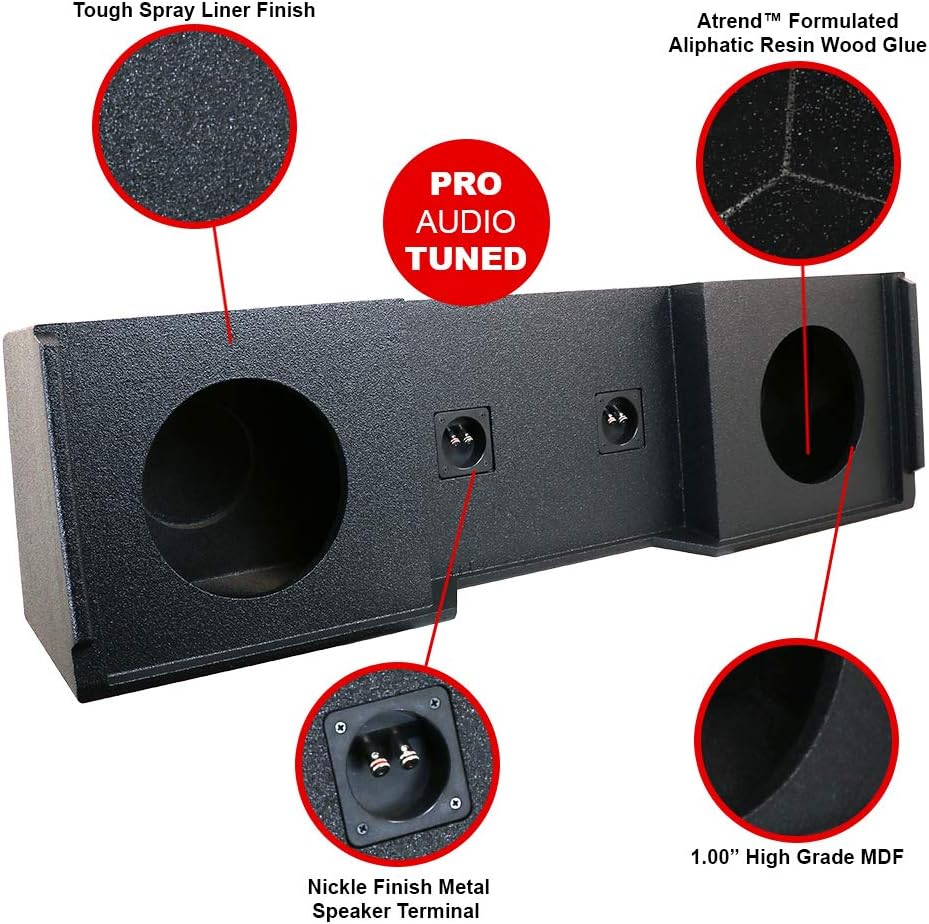 Atrend A152-10 Atrend Series 10-Inch Dual Down-Fire Subwoofer Boxes with Bed Liner Finish