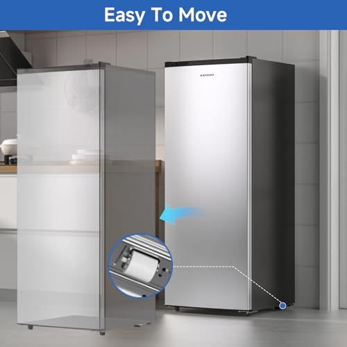 BANGSON Upright Freezer,7.0 Cu.ft Stand Up Freezer,Convertible Upright Freezer/Refrigerator,Single Door for Kitchen,Office,Apartment,White