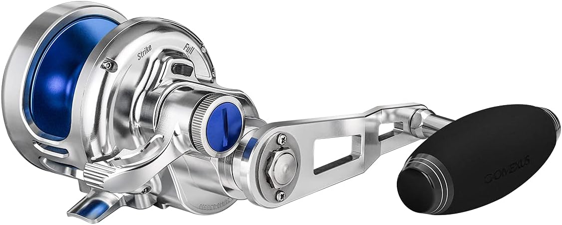 GOMEXUS Slow Pitch Jigging Reel 6.3:1 High Retrieve Lever Drag Left and Right Hand Reel SX450