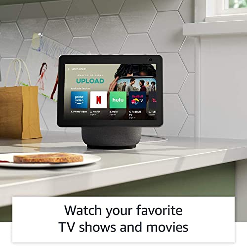 Like-New Amazon Echo Show 10 (newest model), HD smart display with premium sound, motion and Alexa, Charcoal