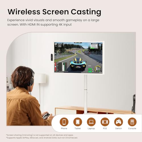 ApoloSign 32'' UHD 4K Smart Portable TV 2nd Gen, 16(8+8) GB RAM+256GB, Android 14, EDLA-Certified, Portable Touch Screen Monitor