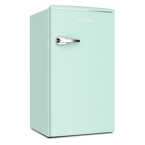 West Bend Mini Fridge with Freezer Retro-Styled for Home Office or Dorm