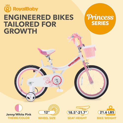 Royalbaby Princess Girls Kids Bike 12 14 16 18 20 Inch Children Bicycle with Basket for Age 3-12 Years