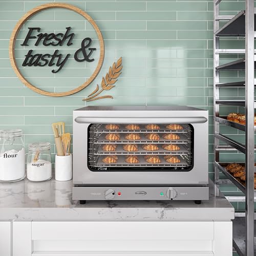 KoolMore 32 in. Commercial Countertop Convection Oven, Holds Full Size Pans, 4 Racks and 3500W of Power, 240V in Stainless-Steel