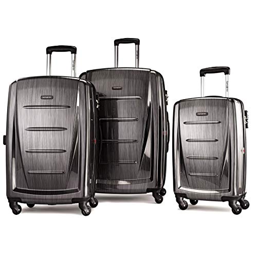 Samsonite Winfield 2 Hardside Expandable Luggage with Spinner Wheels, Brushed Anthracite, Checked-Large 28-Inch