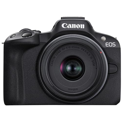 Canon EOS R50 Mirrorless Camera RF-S 18-45mm f/4.5-6.3 is STM and RF-S 55-210mm f/5-7.1 is STM Lens Kit Shoulder Bag, Black