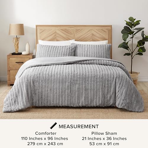 UGG Kenzie Full/Queen Comforter Set with 2 Pillow Shams Plush Faux Fur Bedding Soft Warm Down Alternative Comforter Washable Hypoallergenic Fluffy