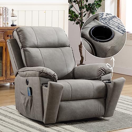 Phoenix Home Power Lift Chair with Massage and Heat for Elderly Recliner, Green Grey