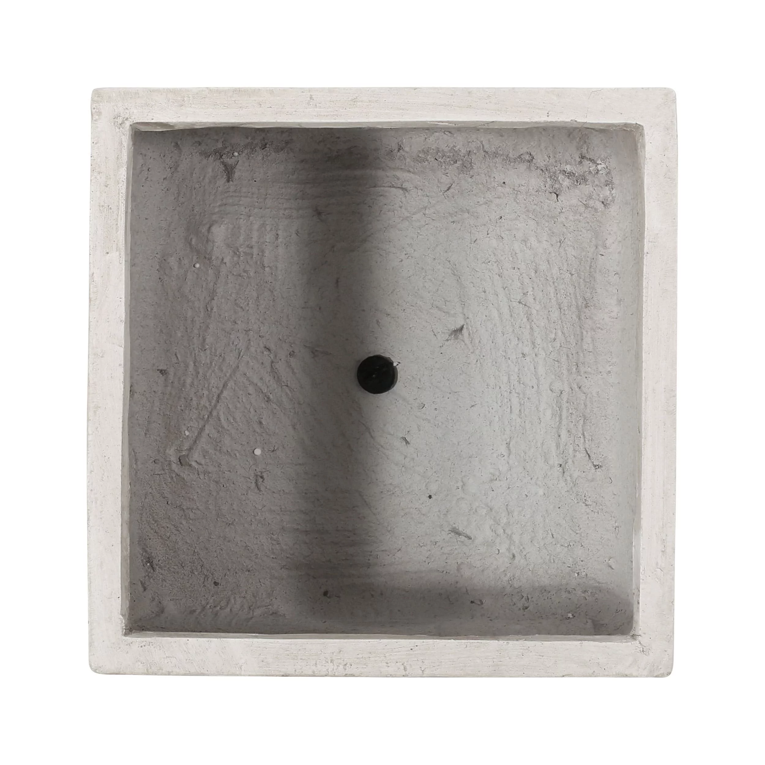 Noble House Ella Outdoor Modern Large Cast Stone Square Planter in White