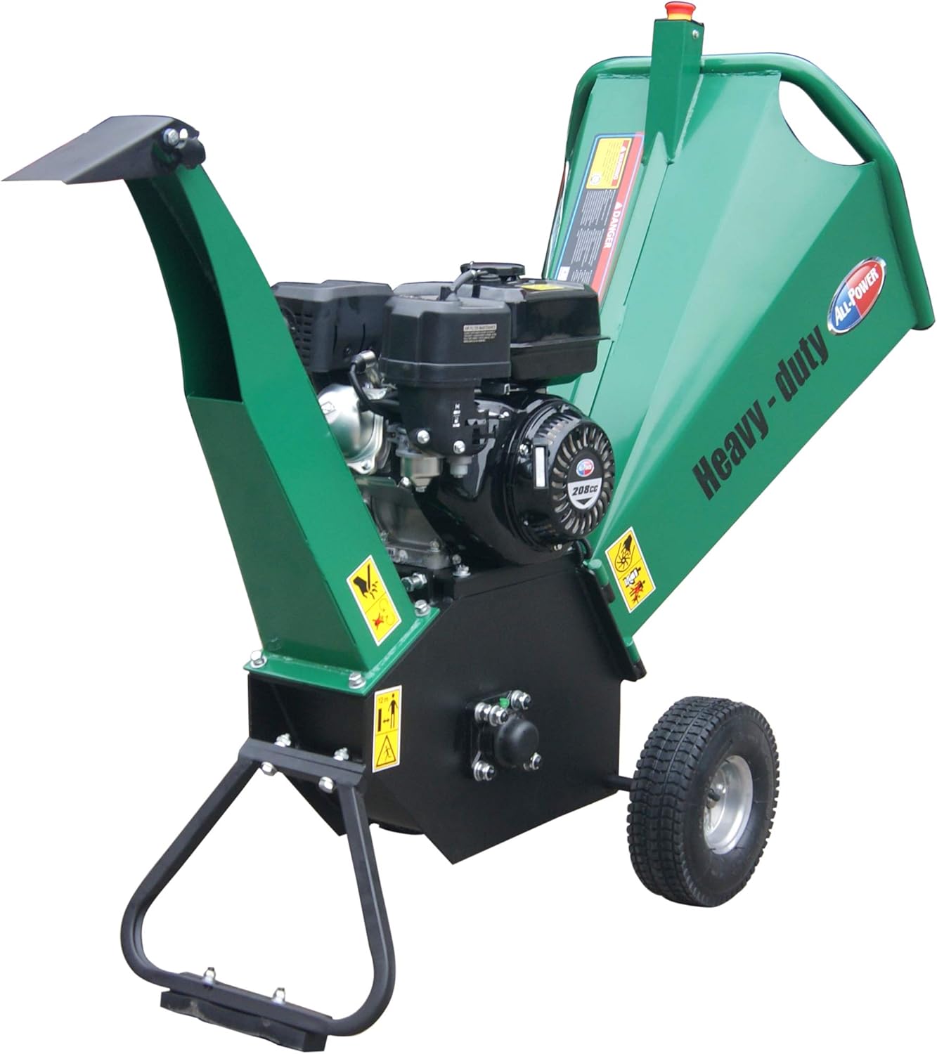 All Power America APWC420 Heavy Duty Durable Wood Chipper Shredder Mulcher-Max 6 Inch Cutting Diameter Capacity Gas Powered, 15HP 420cc, 6 inch