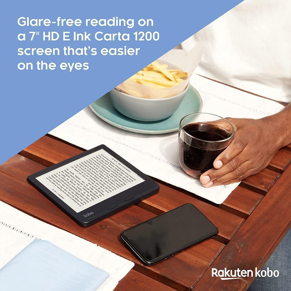 Kobo Libra 2 | eReader | 7” Glare Free Touchscreen | Waterproof | Adjustable Brightness and Color Temperature | Blue Light Reduction | eBooks | WiFi