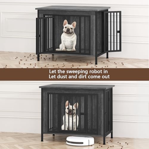 EasyCom 39.96" XL Wooden Large Dog Crate Furniture for Medium and Large Breed