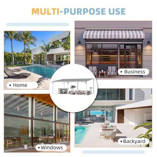 AECOJOY 10&rsquo; x 10&rsquo; Gazebo, Wall Mounted Gazebos Pergola on Clearance, Outdoor Patio Lean to Gazebo Awnings for Deck, Porch