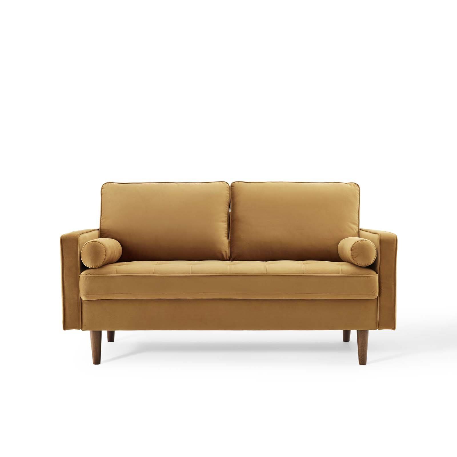 Modway Valour Performance Velvet Loveseat - Navy