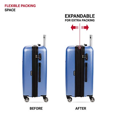 SwissGear 7272 Energie Expandable Hardside Luggage with Spinner Wheels and TSA Lock, Gunmetal, Carry-On 19-Inch
