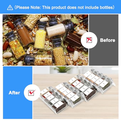Acrylic Seasonings Spice Rack,4 Tier,Expandable From 9" to 18",Acrylic Spice Drawer Organizer,Organize and Display Your Spices