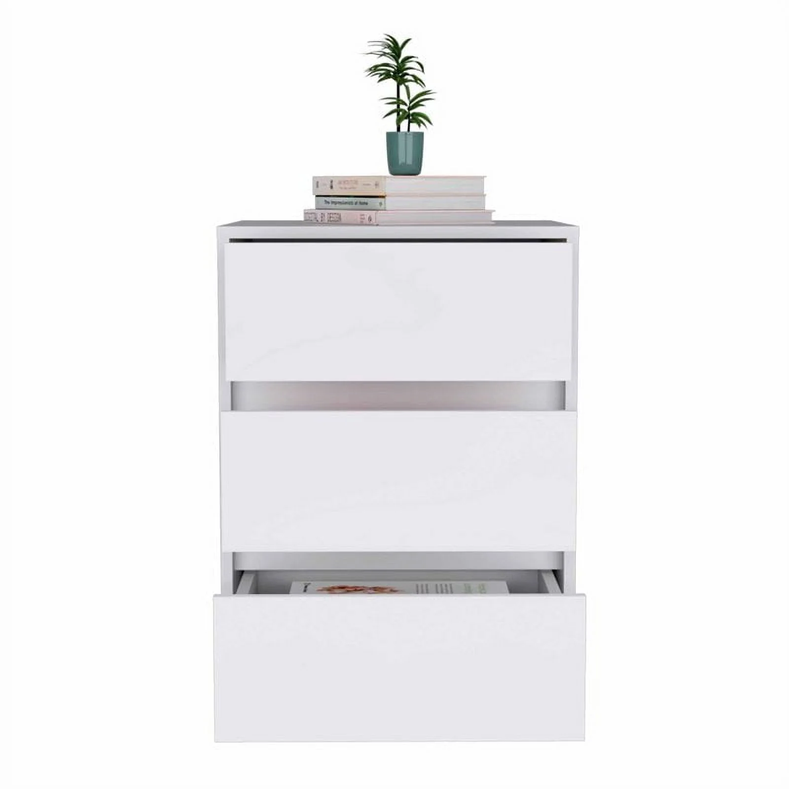 Atlin Designs 3-Drawer Modern Wood Filing Cabinet in White