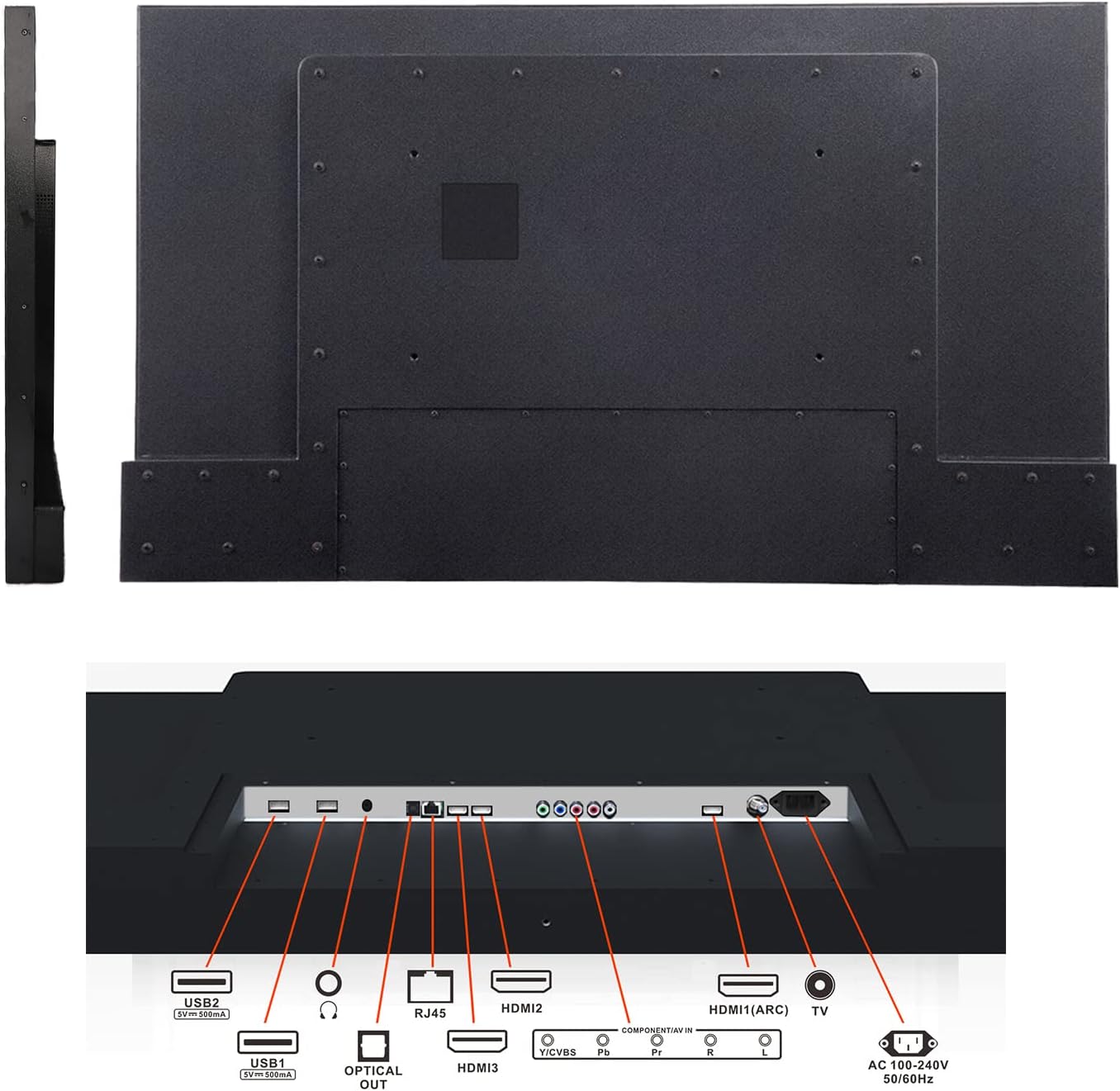 SYLVOX 43 inch Outdoor TV with TV Mount, 2000 nits Full Sun Outdoor TV, High Brightness, IP55 Waterproof, Built-in Apps