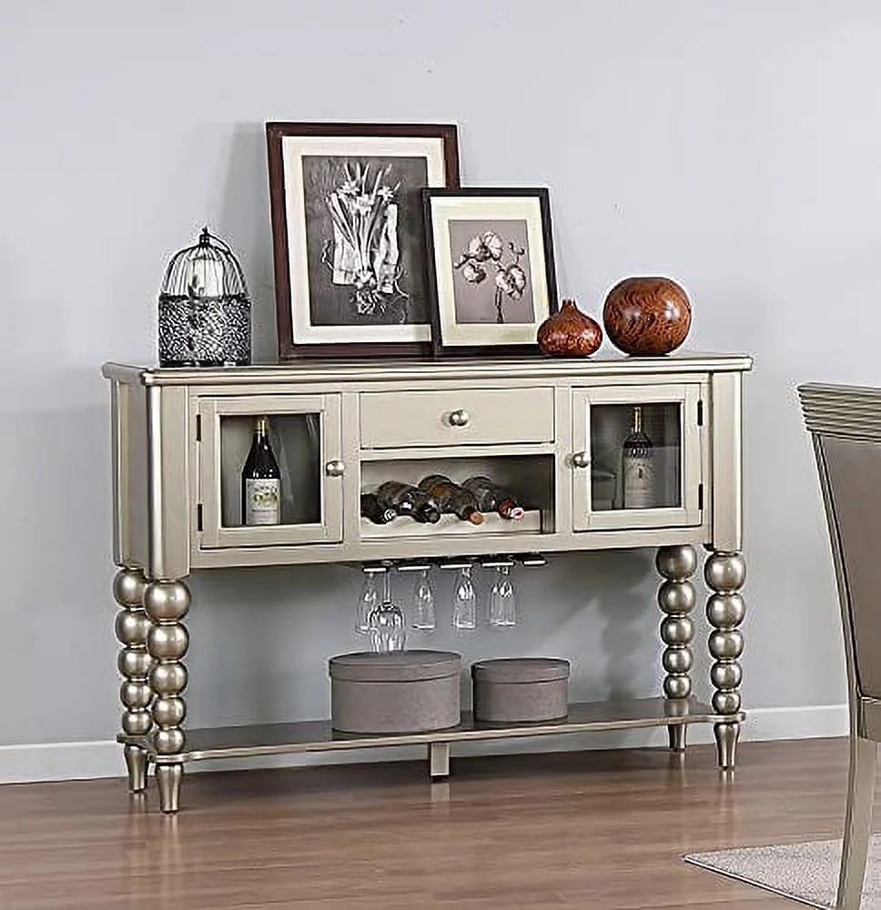 Kings Brand Furniture Hamlin Sideboard Buffet, Server Storage Cabinet, Champagne