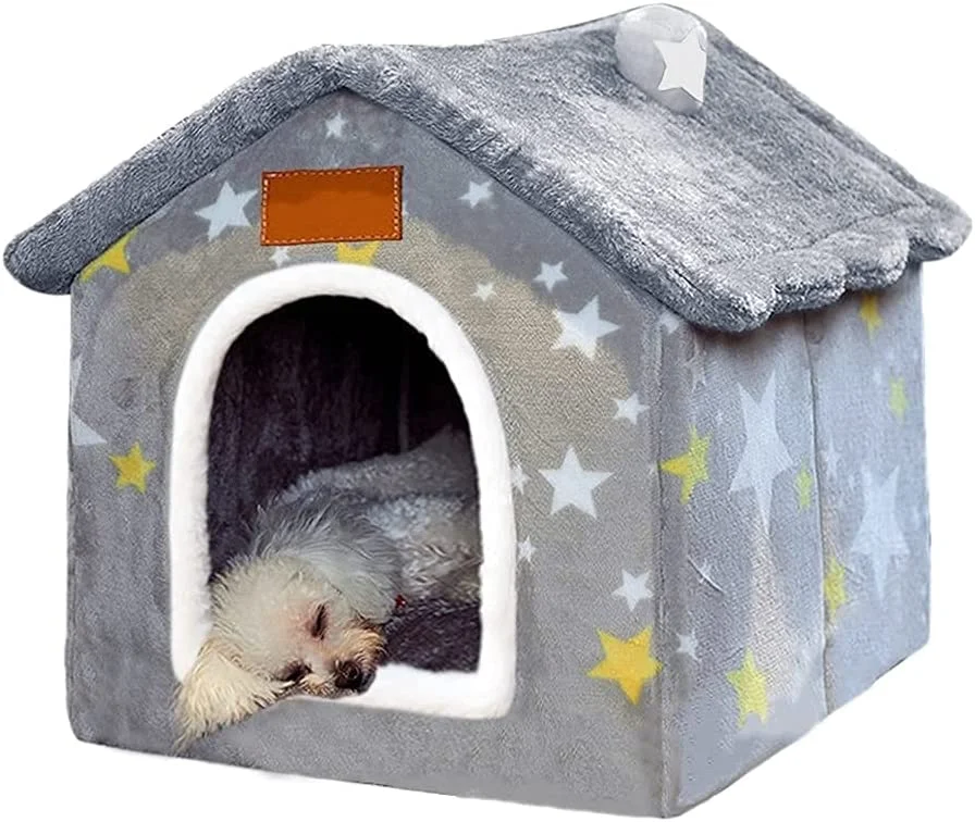 Dog House Indoor Memory Sponge, Foldable Dog House Kennel Bed Mat with Cushion for Small Medium Large Dogs Cats