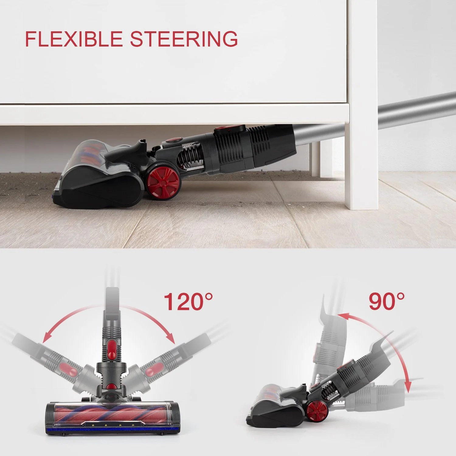 Moosoo Cordless Vacuum 4-in-1 Lightweight Stick Vacuum Cleaner, XL-618A