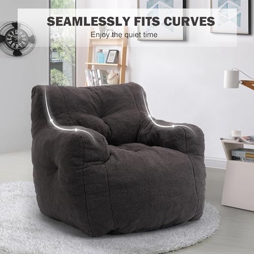 INMOZATA 3FT Bean Bag Chair for Adult Teens Kids(with Filler) Furniture - Soft Teddy Fabric Lazy Sofa Chair