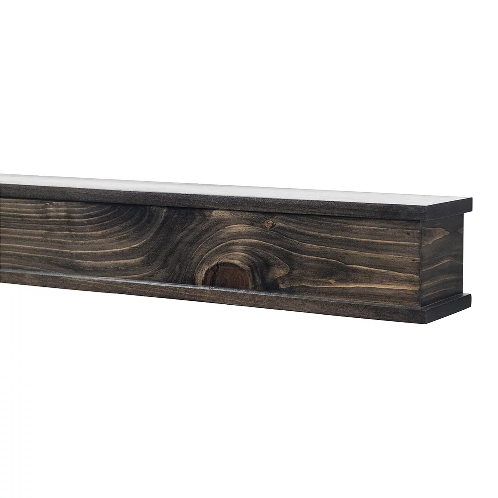 Modern Ember Cody 72 inch Floating Wood Fireplace Mantel Shelf - Ebony