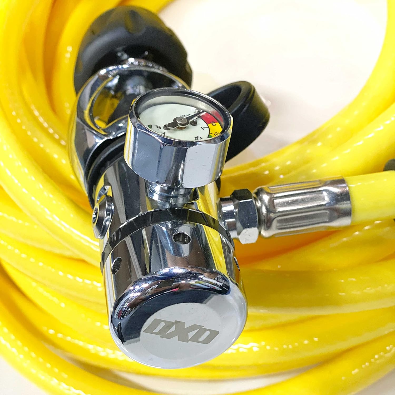 DXDiver Hookah Kayak Diving Regulator Hose Kit DxD First and Second Stage Reg Button Gauge Long Hose Ideal for Boat Cleaning Dock Maintenance and