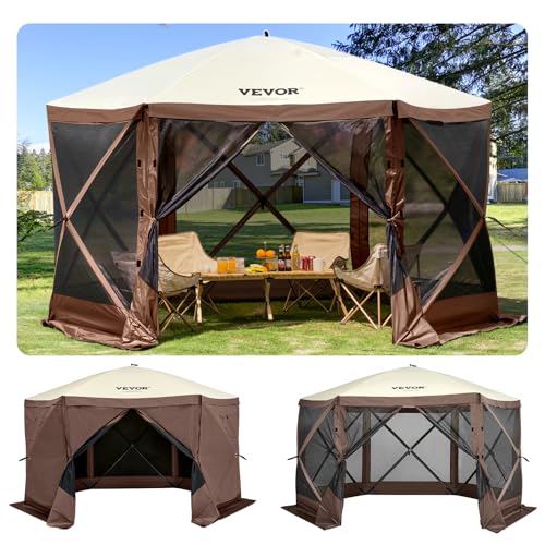 VEVOR Pop Up Gazebo Screen Tent, Pop-Up Instant Gazebo Tents with Mosquito Netting Outdoor Canopy