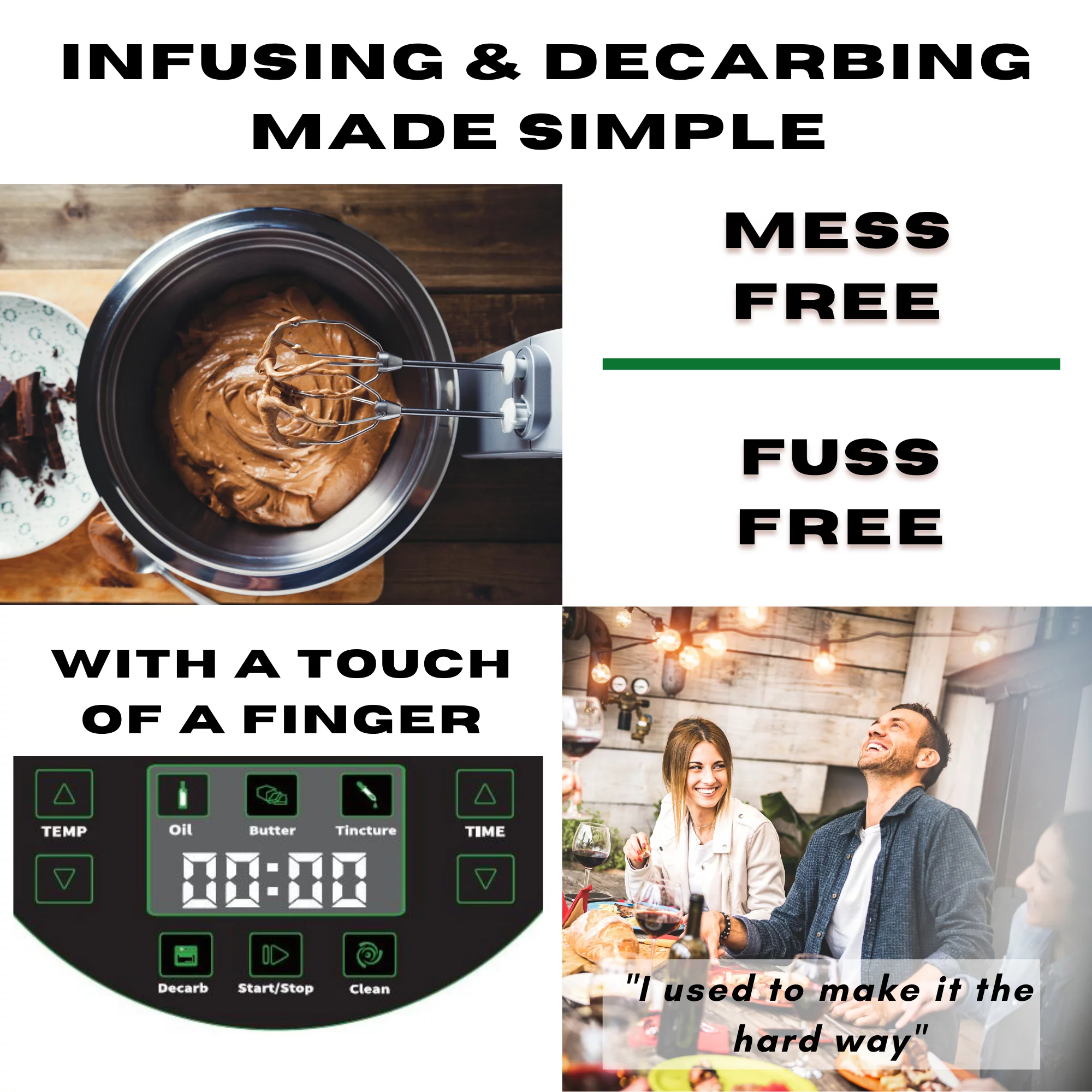 ALL IN 1 - Infusion & Decarb Machine for Butters, Oils, Tinctures and more, EdiWhip Infuser to Make Edibles Mess & Fuss Free