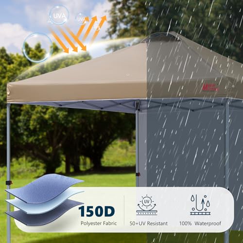 MASTERCANOPY Durable Pop-up Canopy Tent with 1 Sidewall (10'x10',White)