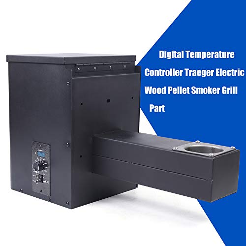 Pellet Smoker Hopper Assembly Kit, Intelligent Digital Temperature Controller Electric Wood Pellet Smoker Grill Part for Grill, Smoke, Bake, Roast