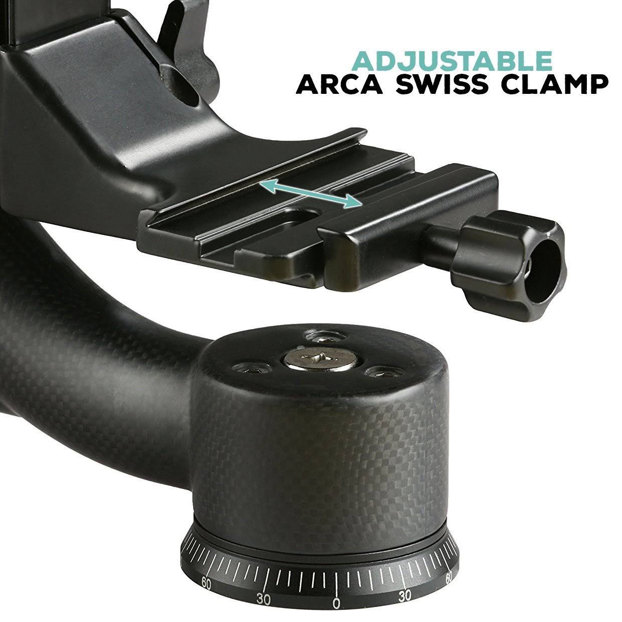 Movo GH800 Carbon Fiber Professional Gimbal Tripod Head with Arca Swiss Quick Release Plate