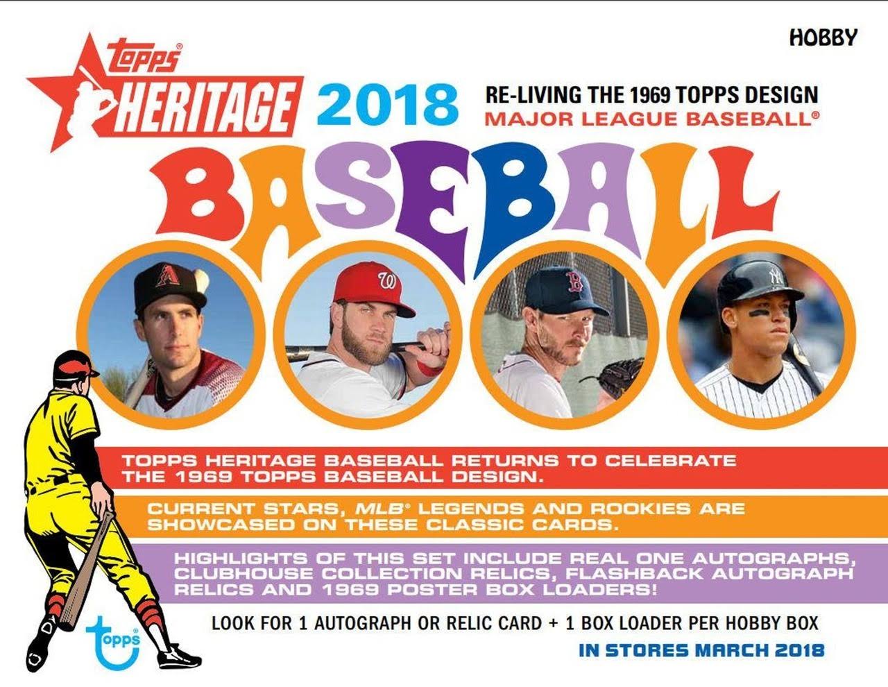 MLB Topps 2018 Heritage Baseball Trading Card Hobby Box