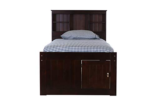 Discovery World Furniture White Full Bookcase Bed with 6 Drawers