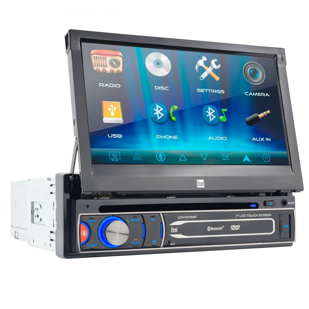 Dual Electronics XDVD179BT 7-Inch LED Backlit LCD Multimedia Touch Screen Single DIN Car Stereo Receiver with Siri/Google Voice