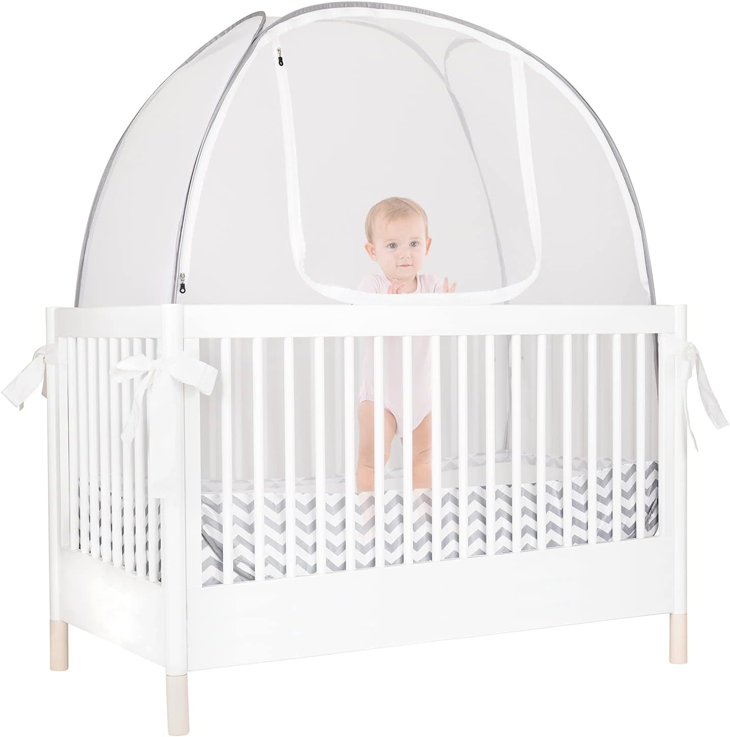 Baby Crib Tent By Pro Baby Safety | Infant Mosquito Netting Made from Fine See Through Mesh Prevent Toddlers from Climbing Out of The Crib