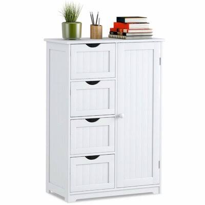 Standing Indoor Wooden Cabinet with 4 Drawers Latitude Run Finish: White