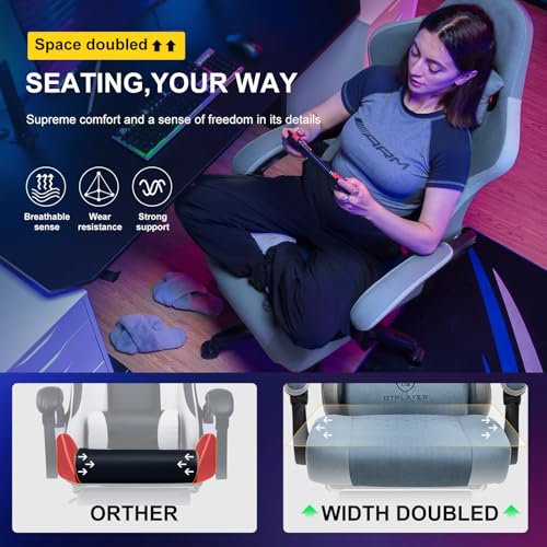 GTPLAYER Gaming Chair, Computer Office Chair with Pocket Spring Cushion, Linkage Armrests and Footrest