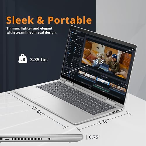 HP Envy 2-in-1 14" Full HD Touch-Screen Laptop, 8GB RAM, 512GB SSD, Intel Core i5 1335U, Intel Iris Xe Graphics, Fast Charge, Fingerprint, Backlit KB