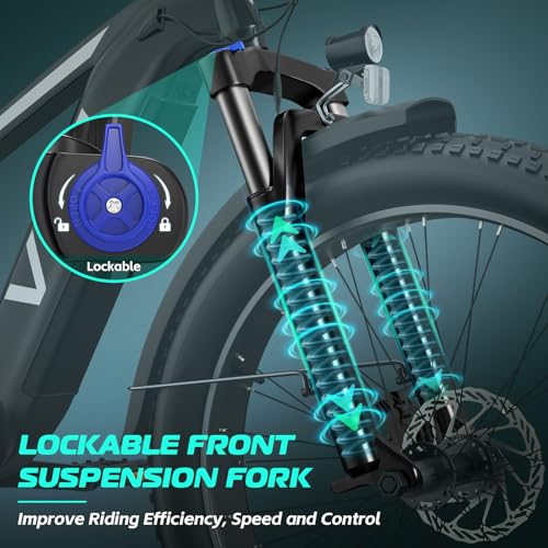 Vivi ACE01 Electric Bike for Adults, 26" x 4.0 Fat Tire Ebike, 1475W Peak Motor Torque Sensor Electric Mountain Bike
