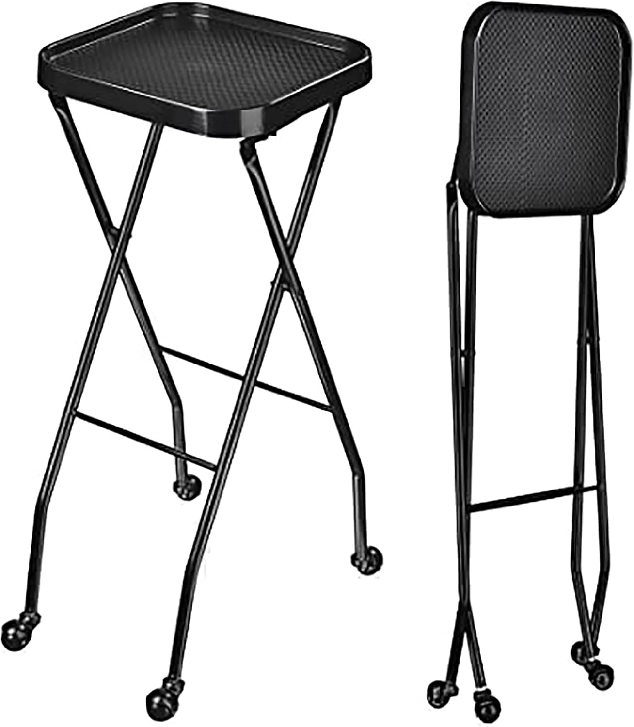 Salon Tray On Wheels,Folding Salon Trolley Salon Cart For Hair Salon Spa Tattoo Dentist Station Service,Folds Up For Easy Storage