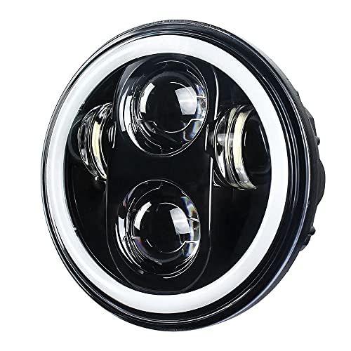 Eagle Lights 8900CH 5 3/4" LED Headlight with White Halo Ring for Harley Davidson and Indian Motorcycles - Generation II/Chrome Kit