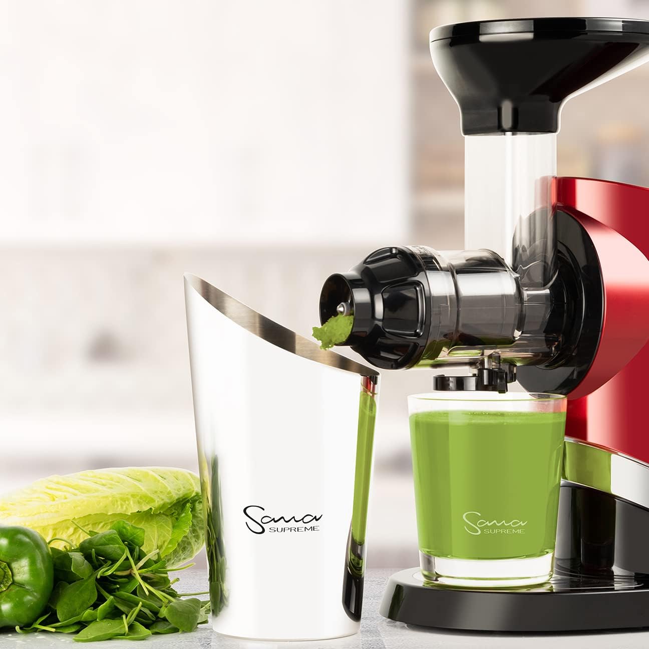 Sana 727 Supreme Cold Press Masticating Juicer | Large Batch | Non-Stop Juicing | 4 Speed Brushless DC Motor | 45-120 RPM’s | Easy clean 132 Page