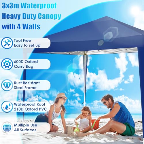 COBIZI Canopy 10x20 Pop Up Canopy Tent with 6 Sidewalls Party Tents for Parties Weddings Backyard Waterproof Canopy Outdoor Commercial Canopy Event