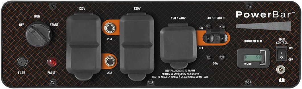 Generac 7162 8000 Watt Electronic Fuel Injection Portable Generator-EPA/CARB, Orange, Gray, Black