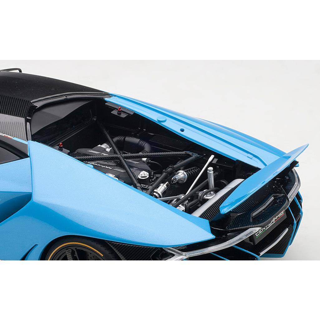 Lamborghini Centenario Pearl Blue with Carbon Top 1/18 Model Car by AUTOart 79113