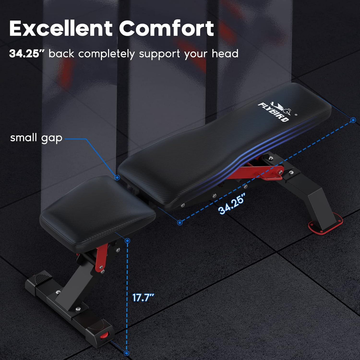 FLYBIRD Weight Bench, 1100LBS Weight Capacity Strength Training Bench Heavy-duty Adjustable Workout Bench